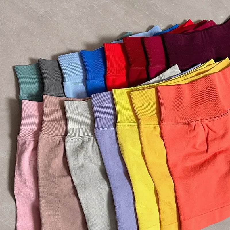 High-Waisted Seamless Fitness Shorts