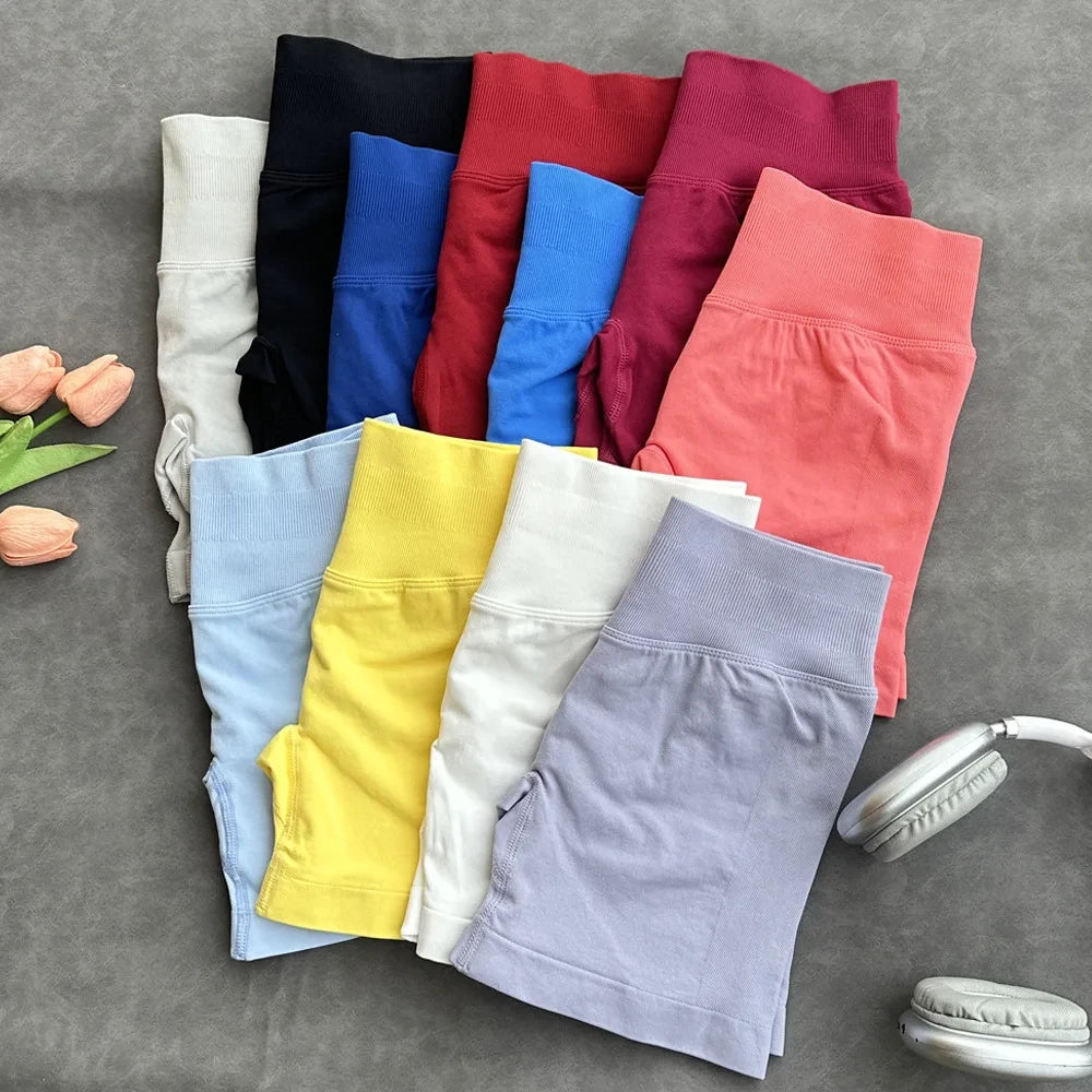 High-Waisted Seamless Fitness Shorts