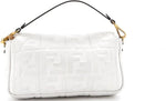 Embossed Leather Baguette Bag
