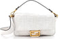 Embossed Leather Baguette Bag
