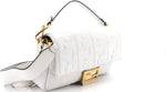 Embossed Leather Baguette Bag