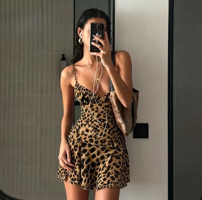 Chic Dot Print Sleeveless Dress