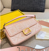 Embossed Leather Baguette Bag