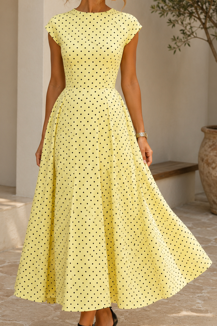 Midnight Dot Maxi Dress