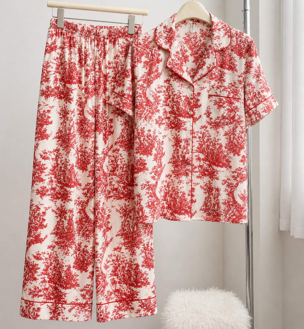 Midnight Bloom Satin Set