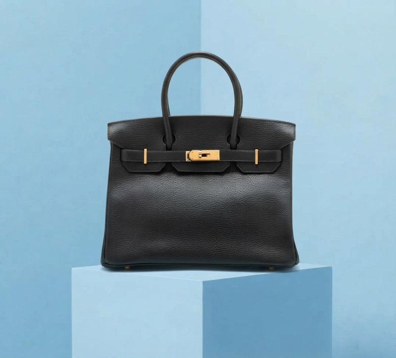 Leather Birkin-style bag