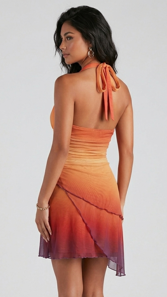 Sunset Gradient Sheath Dress