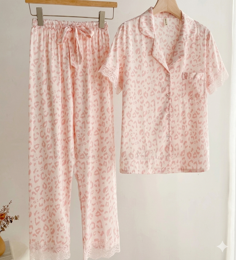 Midnight Bloom Satin Set