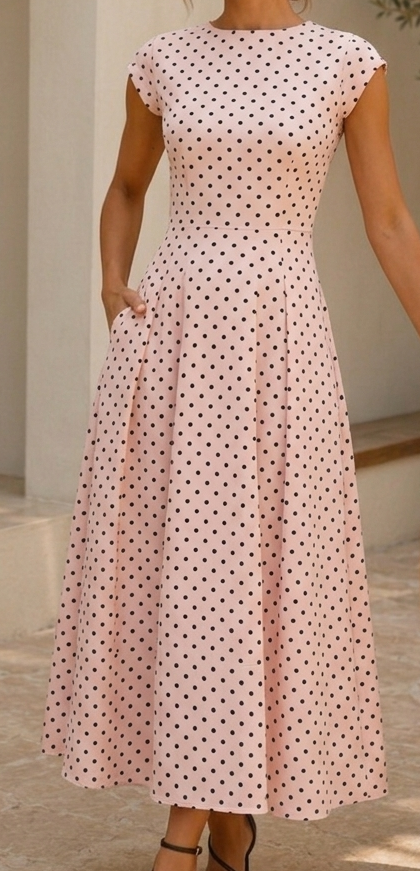 Midnight Dot Maxi Dress