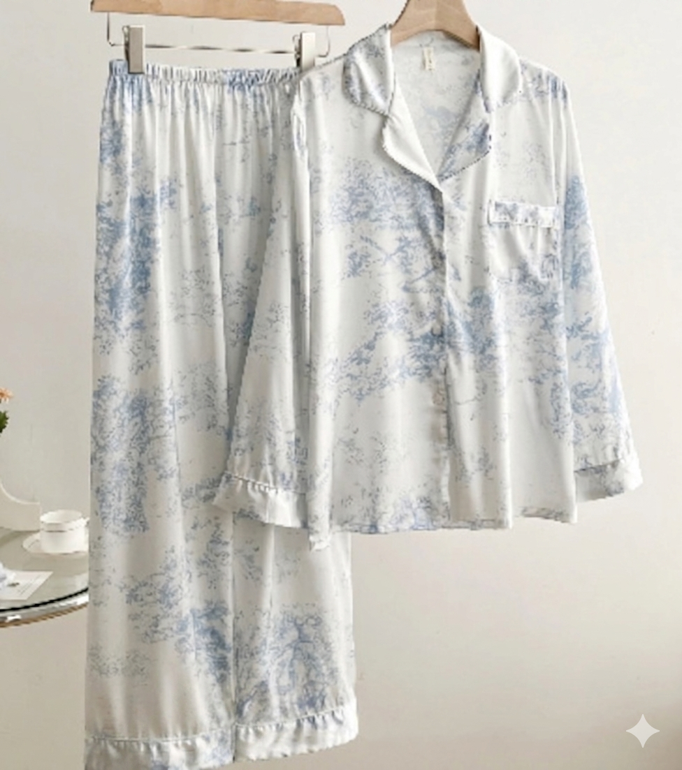 Midnight Bloom Satin Set