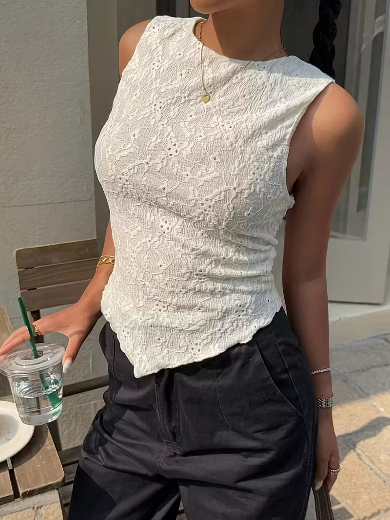 Cyber-Chic Hollow Tank Top