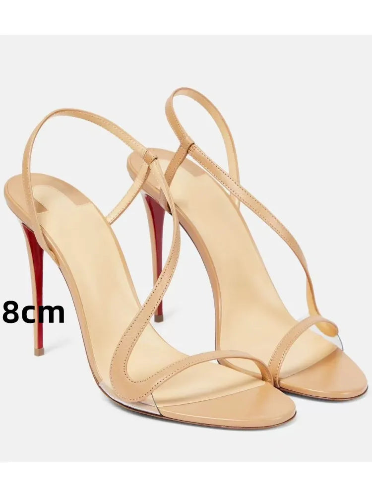 Sexy high-heeled sandals with snake laces