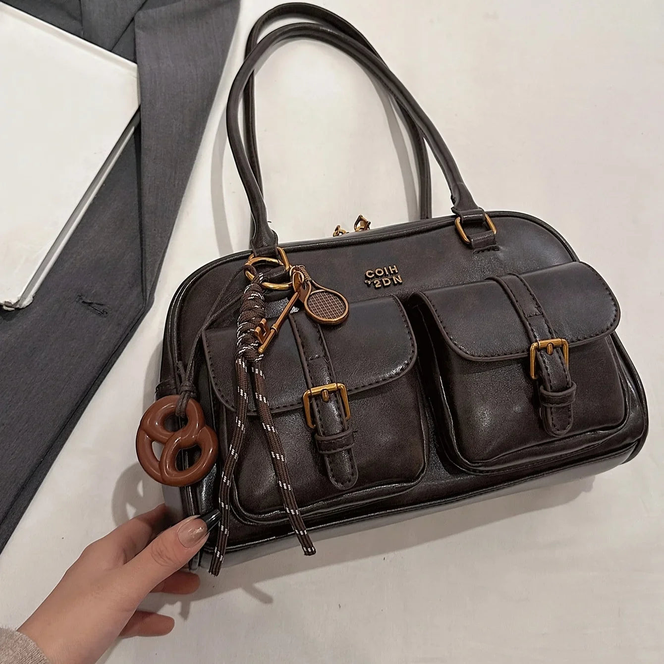 Chic Coffee Brown Shoulder Bag