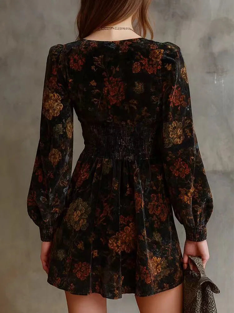 Velvet Flora Mini Dress
