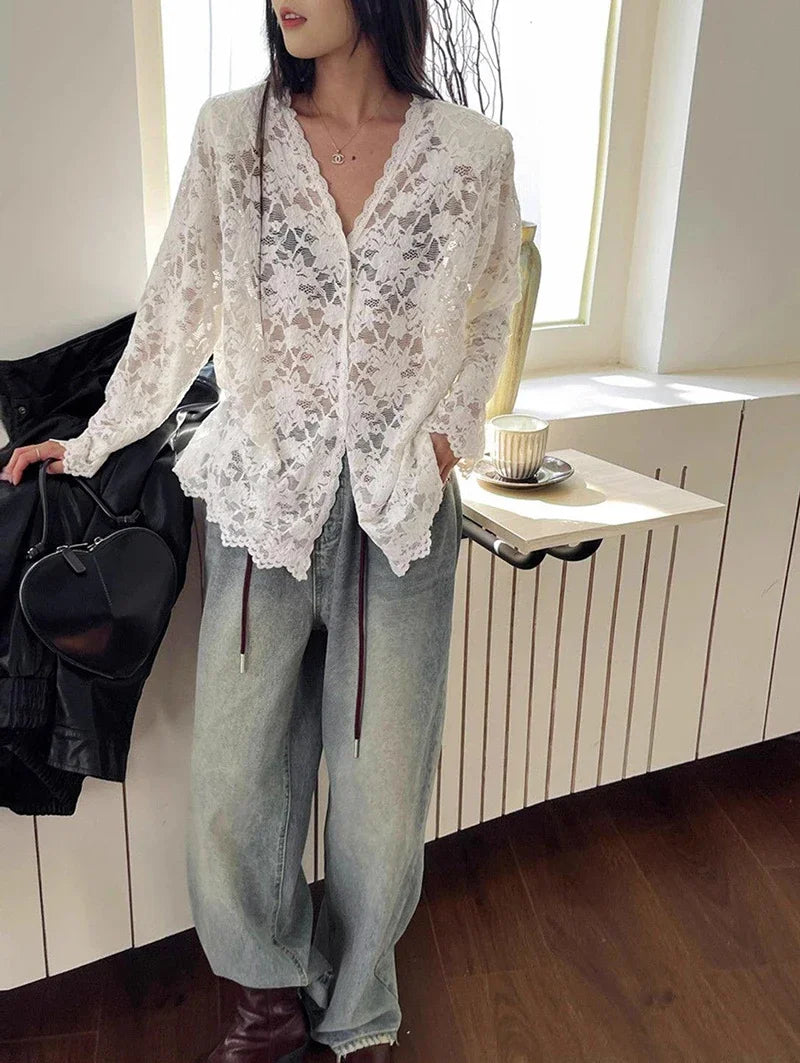 Nostalgic Sheer Party Shirt