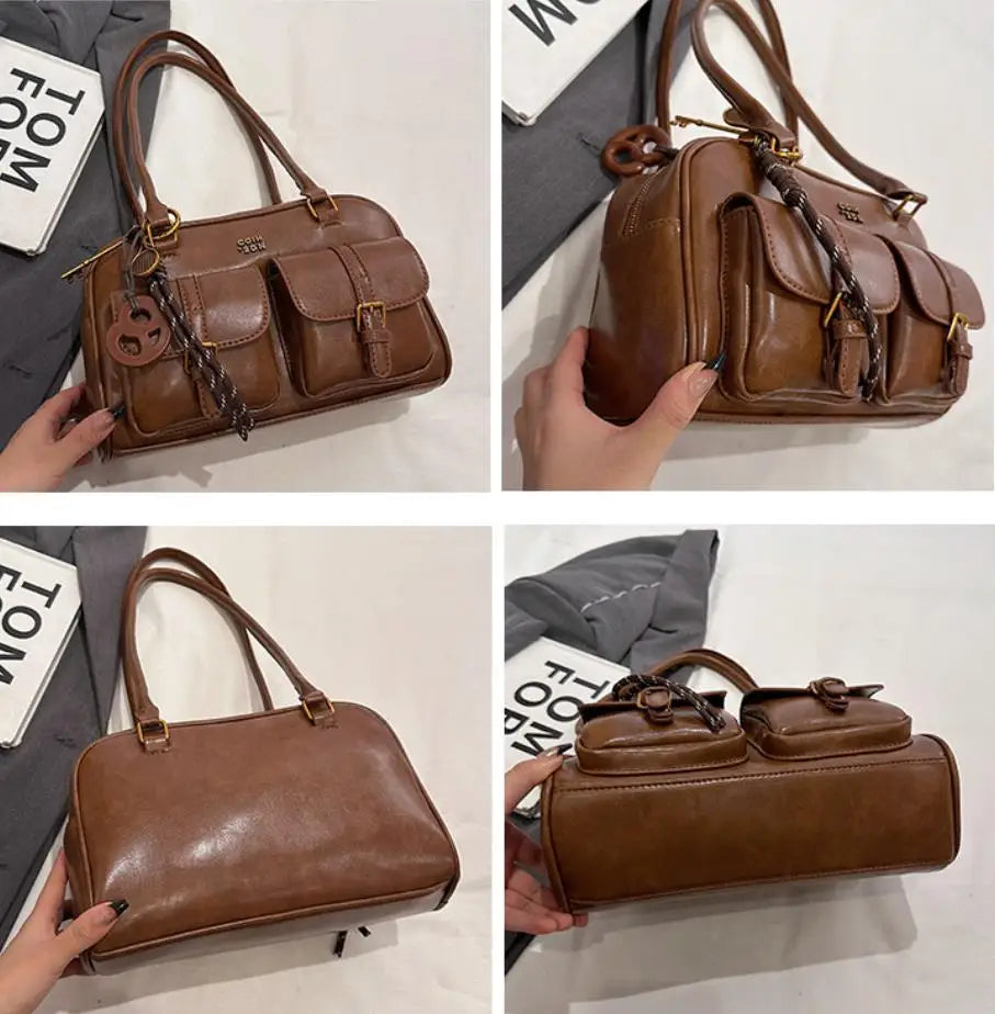 Chic Coffee Brown Shoulder Bag