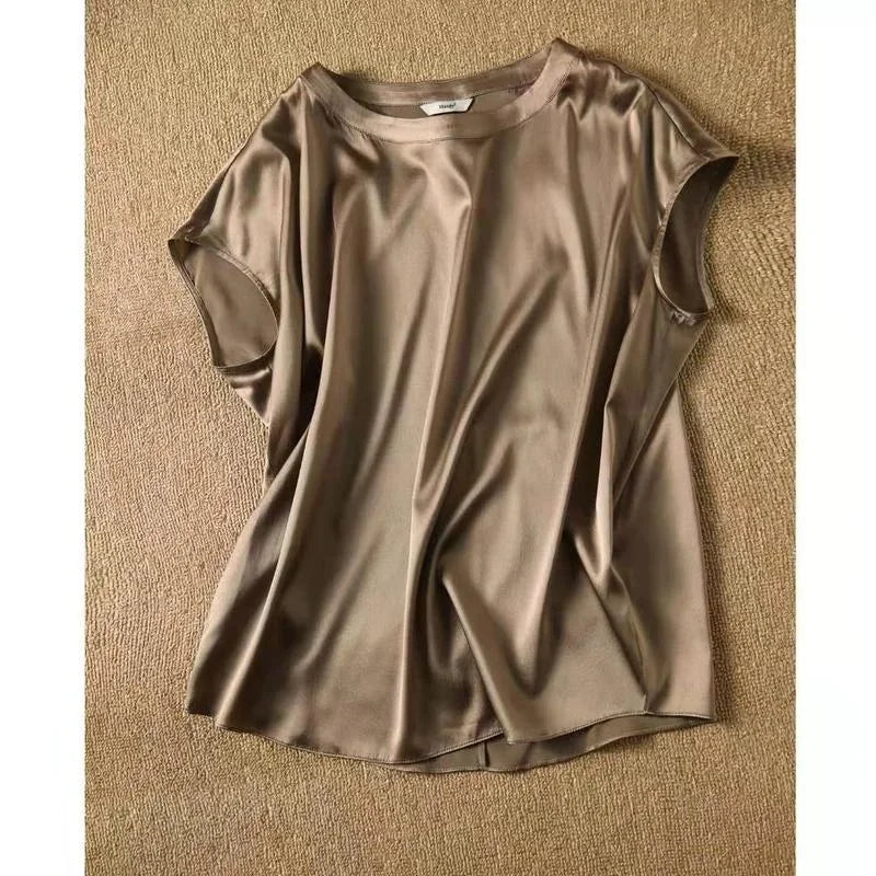 Satin Lustre Blouse Tee