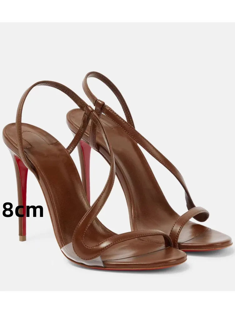 Sexy high-heeled sandals with snake laces