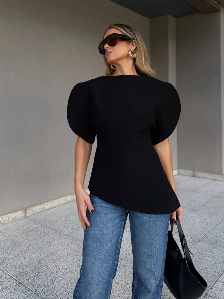 Sculpted Asymmetric Gala Top