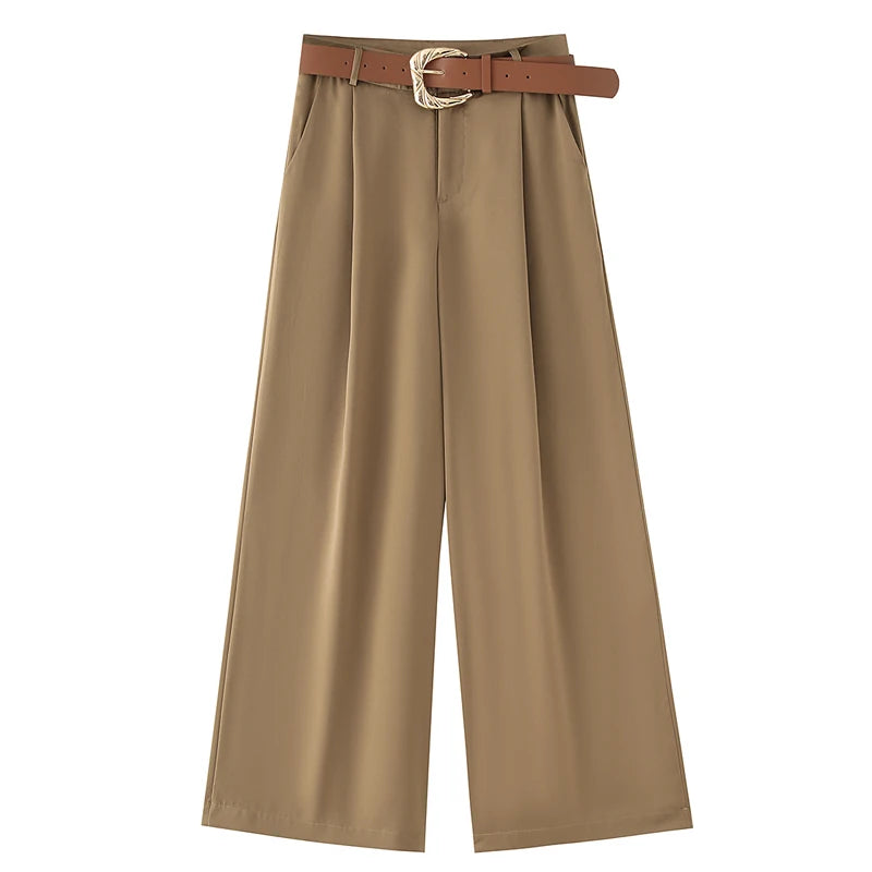Ivory Horizon Wide-Leg Pants