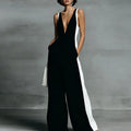 Obsidian Stripe Hollow-Out Jumpsuit