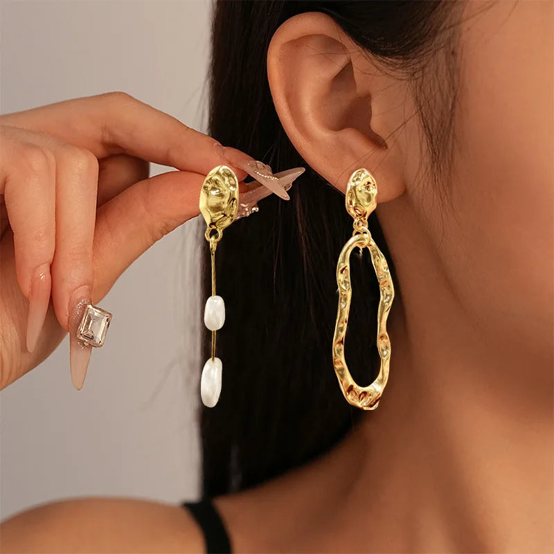 Ethereal Pearl Geometric Studs