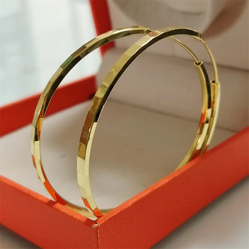 Bold Architectural Gold Hoops