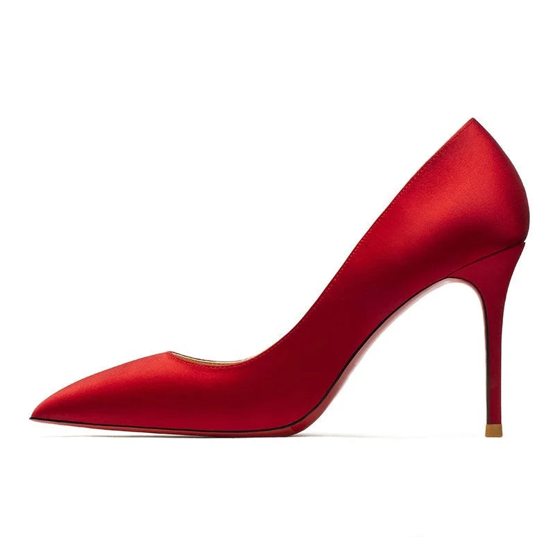 Midnight Silk Stiletto Shoes