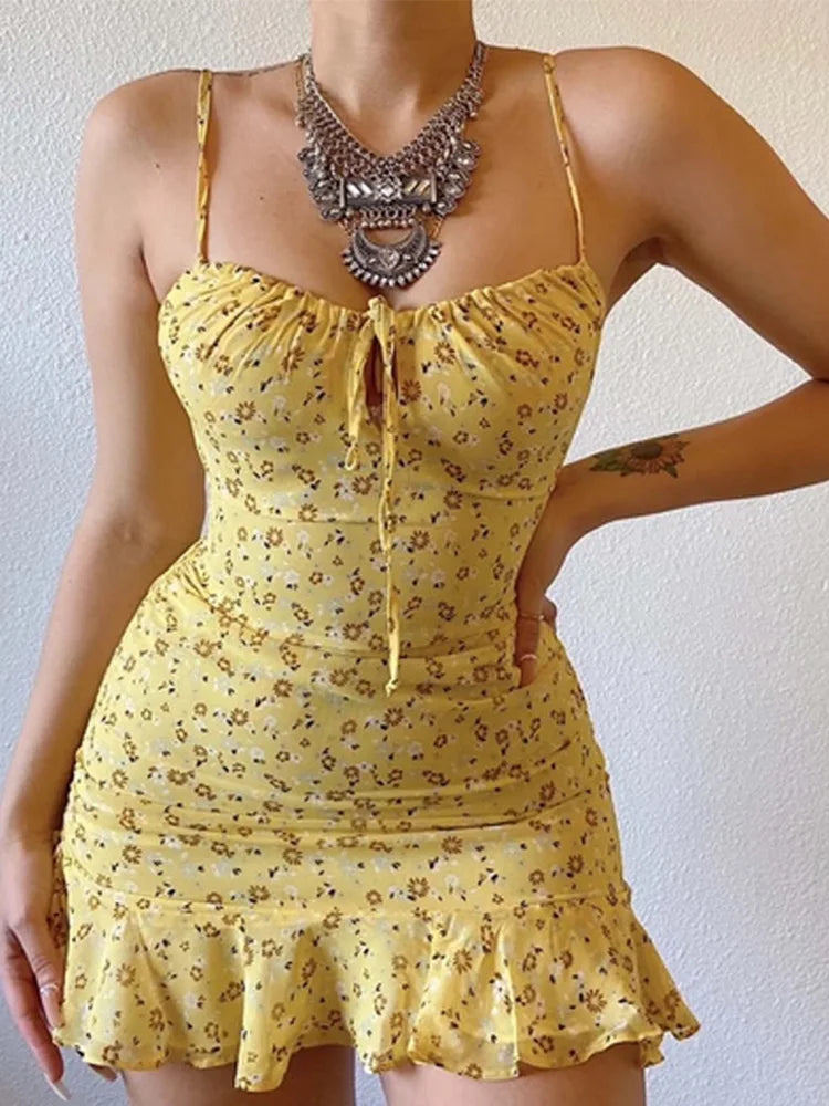 Azure Breeze Artisanal Mini Dress