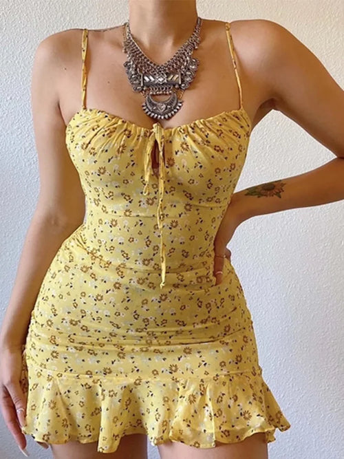 Azure Breeze Artisanal Mini Dress