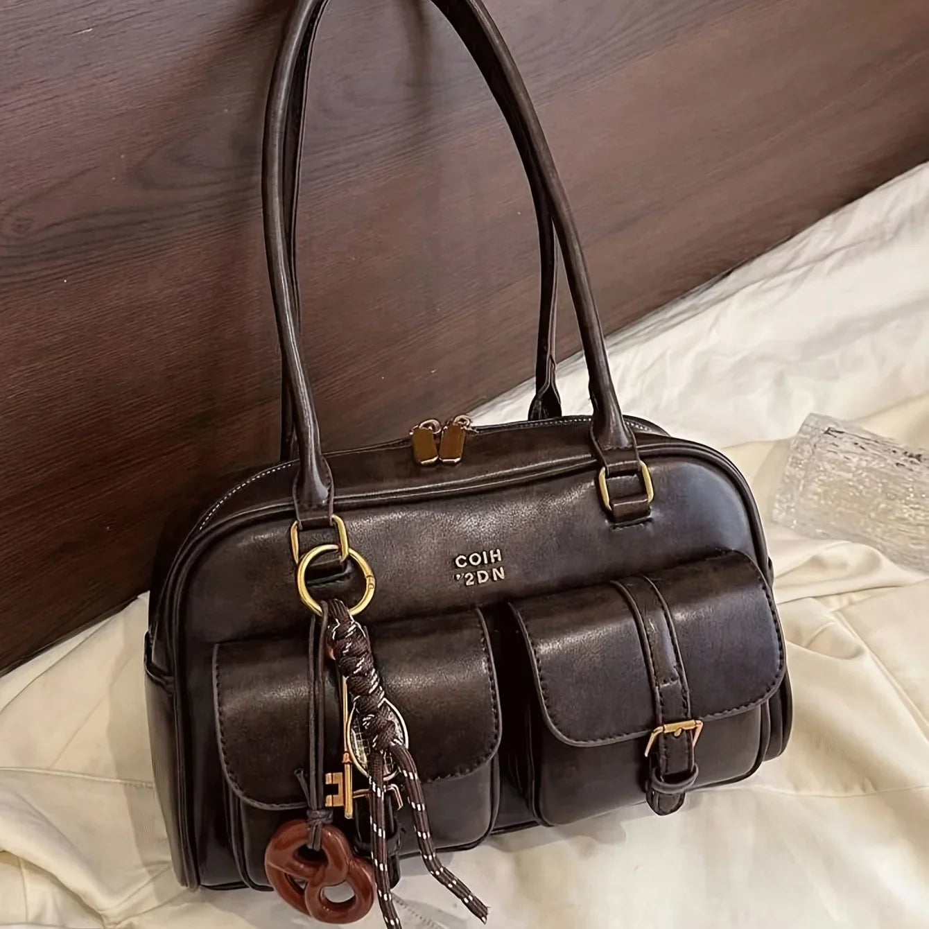 Chic Coffee Brown Shoulder Bag