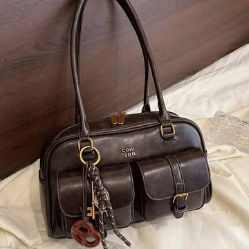 Chic Coffee Brown Shoulder Bag