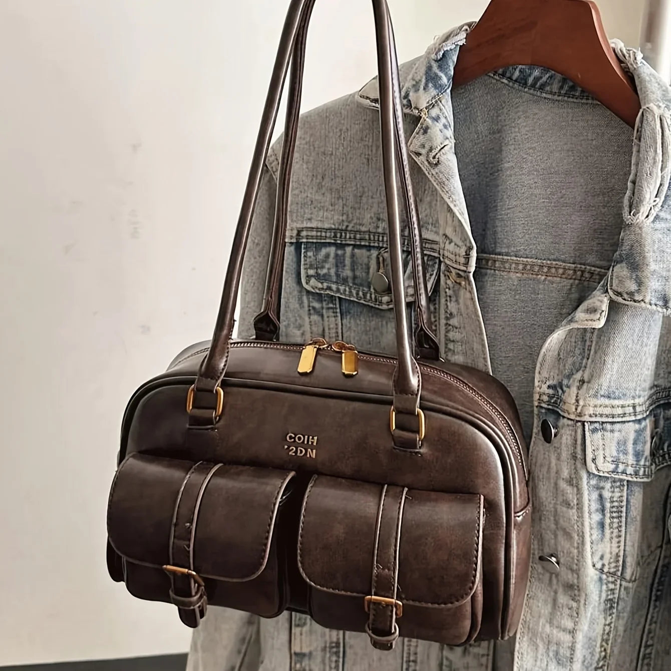 Chic Coffee Brown Shoulder Bag