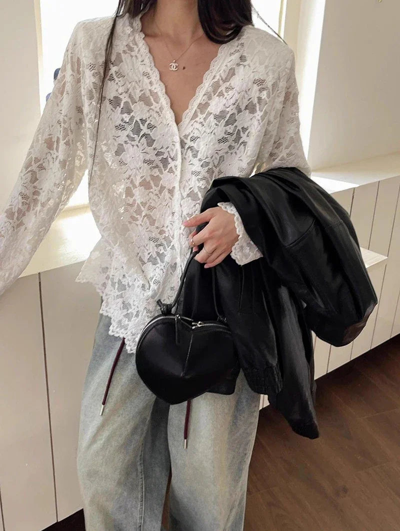Nostalgic Sheer Party Shirt