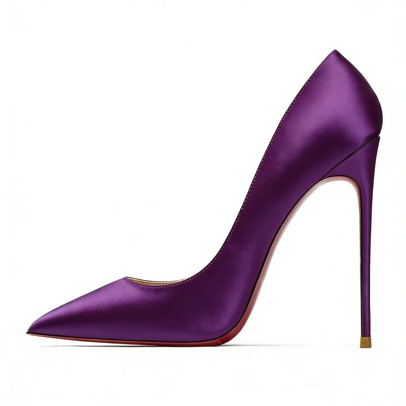 Midnight Silk Stiletto Shoes