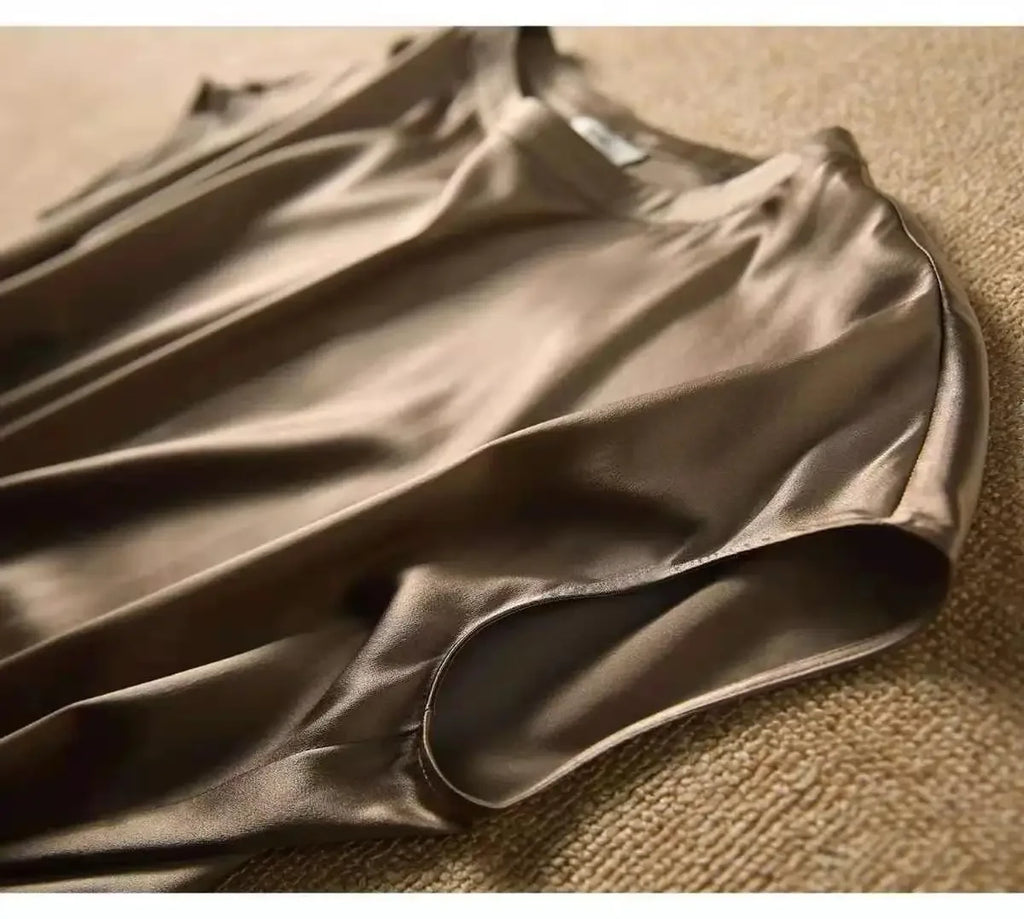 Satin Lustre Blouse Tee