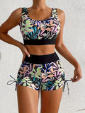 Geometric Azure Bikini Set