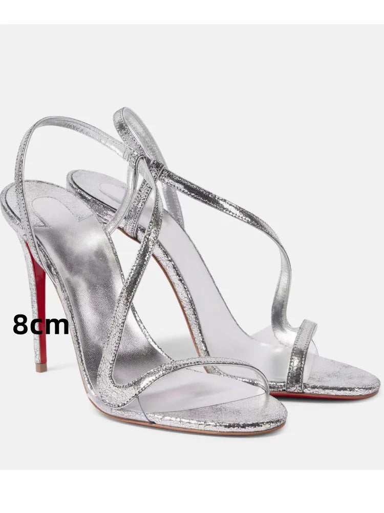 Sexy high-heeled sandals with snake laces