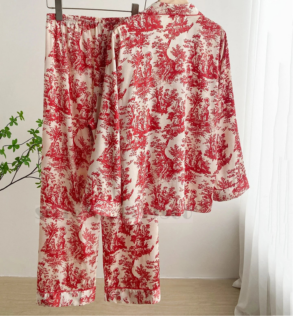 Midnight Bloom Satin Set