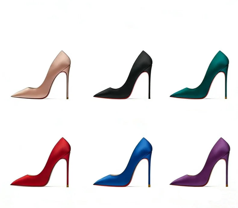 Midnight Silk Stiletto Shoes