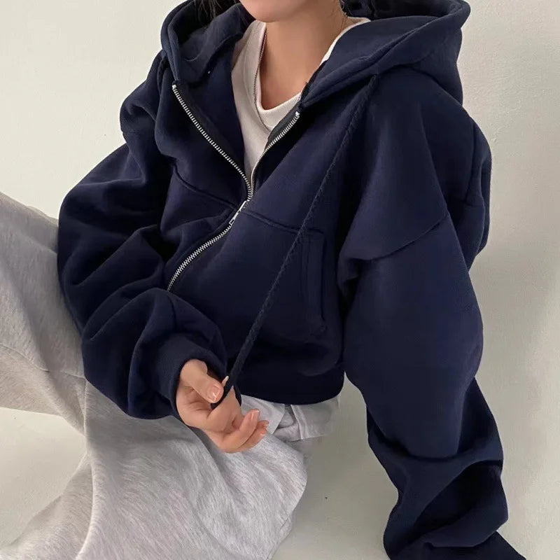 Hooded Sweatshirt Versatile Cropped
