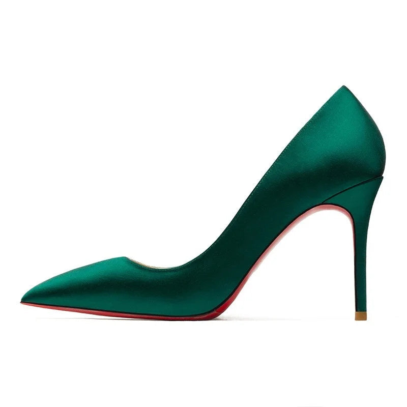 Midnight Silk Stiletto Shoes
