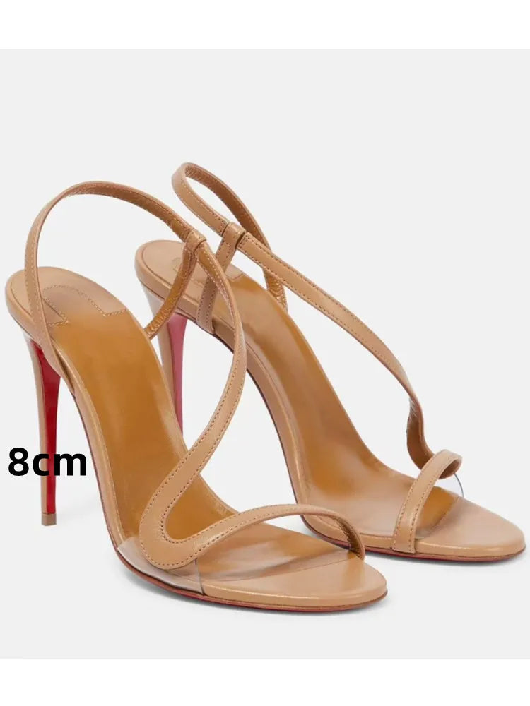 Sexy high-heeled sandals with snake laces