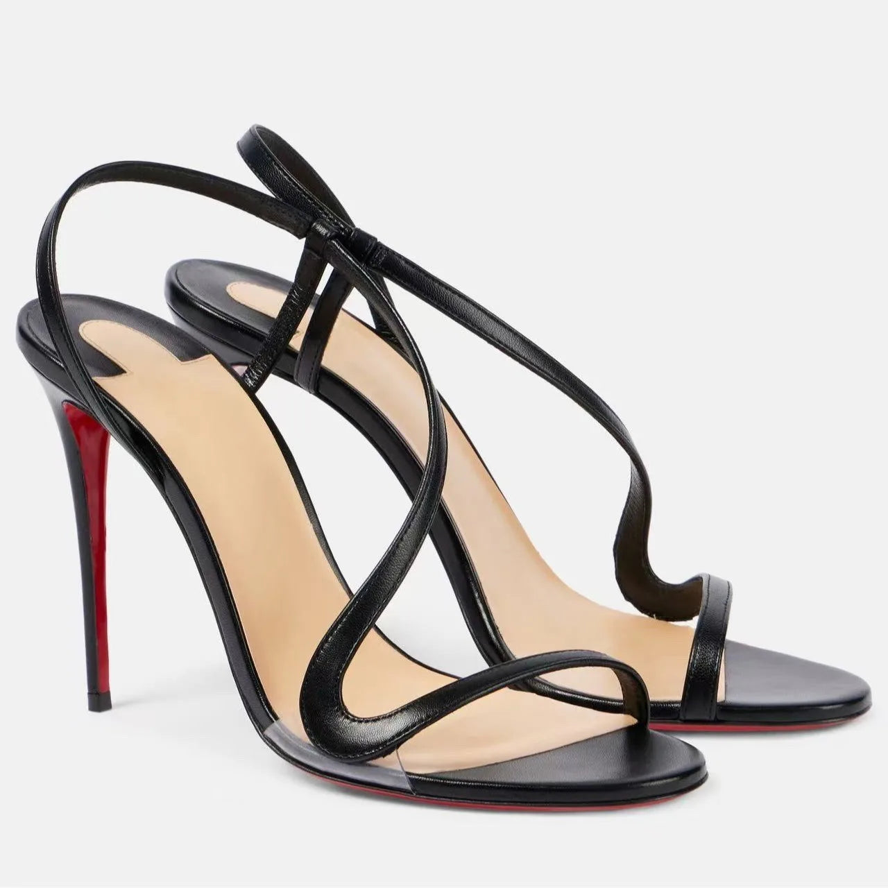 Sexy high-heeled sandals with snake laces