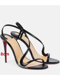 Sexy high-heeled sandals with snake laces
