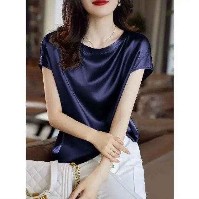 Satin Lustre Blouse Tee
