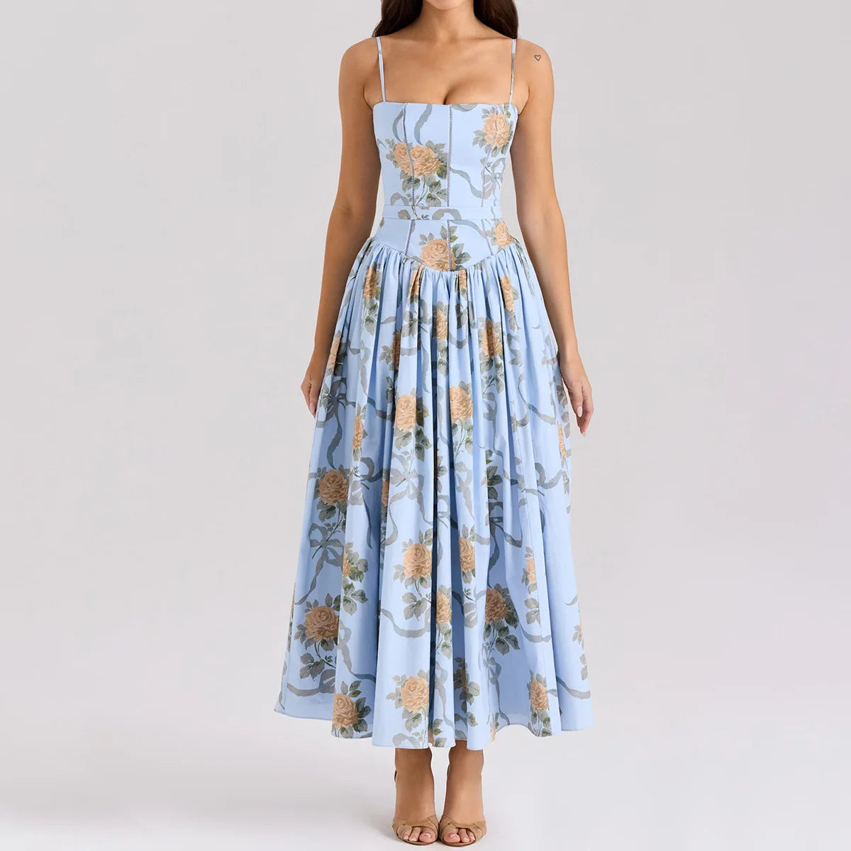 Elegant Floral Holiday Dress
