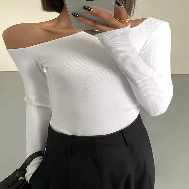 Cropped Off-shoulder with asymmetrical