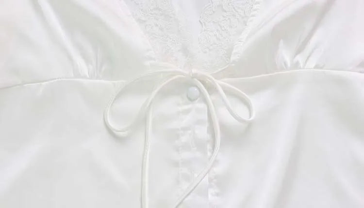 Silk-Mist V-Neck Blouse