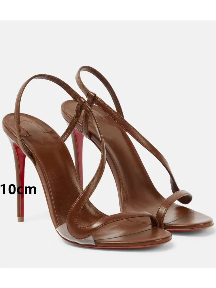 Sexy high-heeled sandals with snake laces